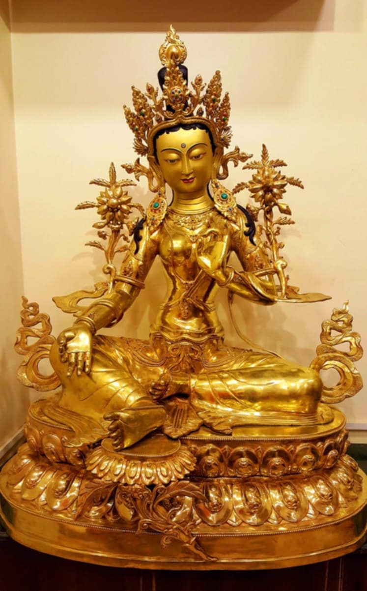 13' Amitabha Buddha - Copper Gold Gilded Statue